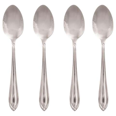 Hampton Forge Ginger Silver Stainless Steel Casual Dinner Spoon Set 4 pc