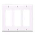 Leviton Antimicrobial Powder Coated White 3 gang Thermoset Plastic Decorator Wall Plate 1 pk