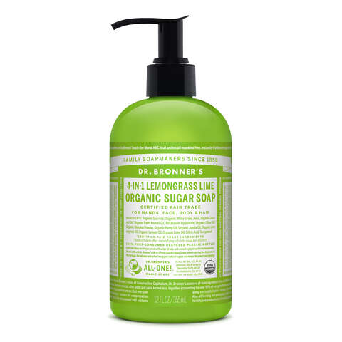 Dr. Bronner's Organic Lemongrass Lime Scent Sugar Scrub 12 oz, Pack of 12