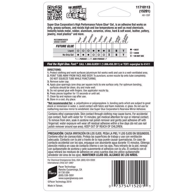 The Original Super Glue Future Glue Super Strength Clear All Purpose Super Glue 2 pk, Pack of 12