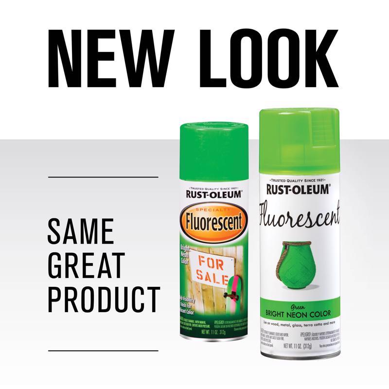 Rust-Oleum Specialty Fluorescent Green Spray Paint 11 oz, Pack of 6