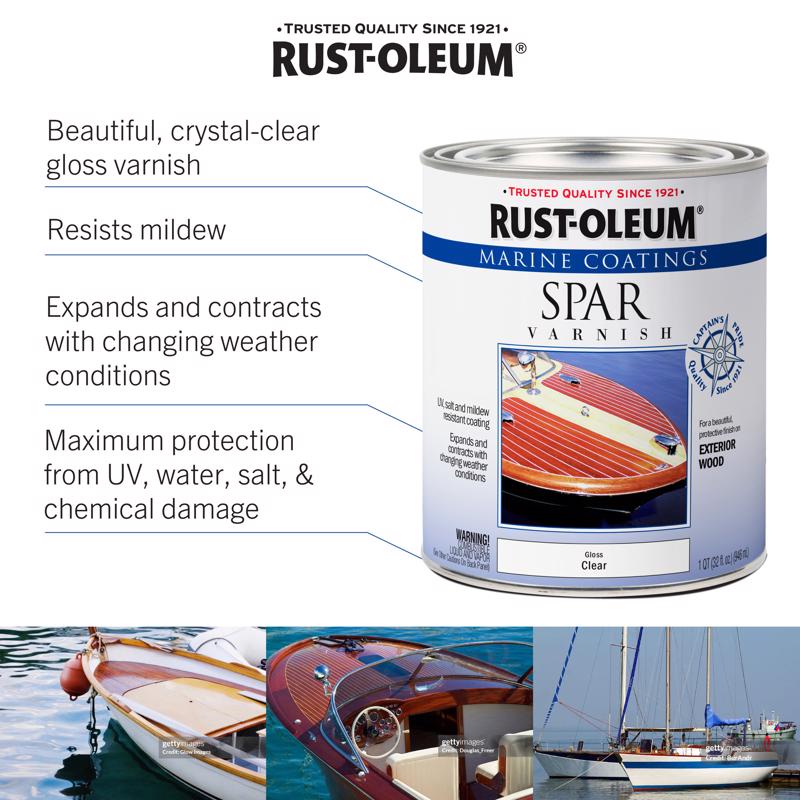 Rust-Oleum Gloss Clear Oil-Based Marine Spar Varnish 1 qt