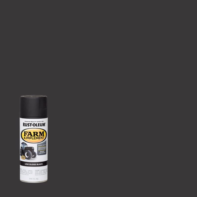 Rust-Oleum Specialty Indoor and Outdoor Low Gloss Black Farm & Implement 12 oz, Pack of 6