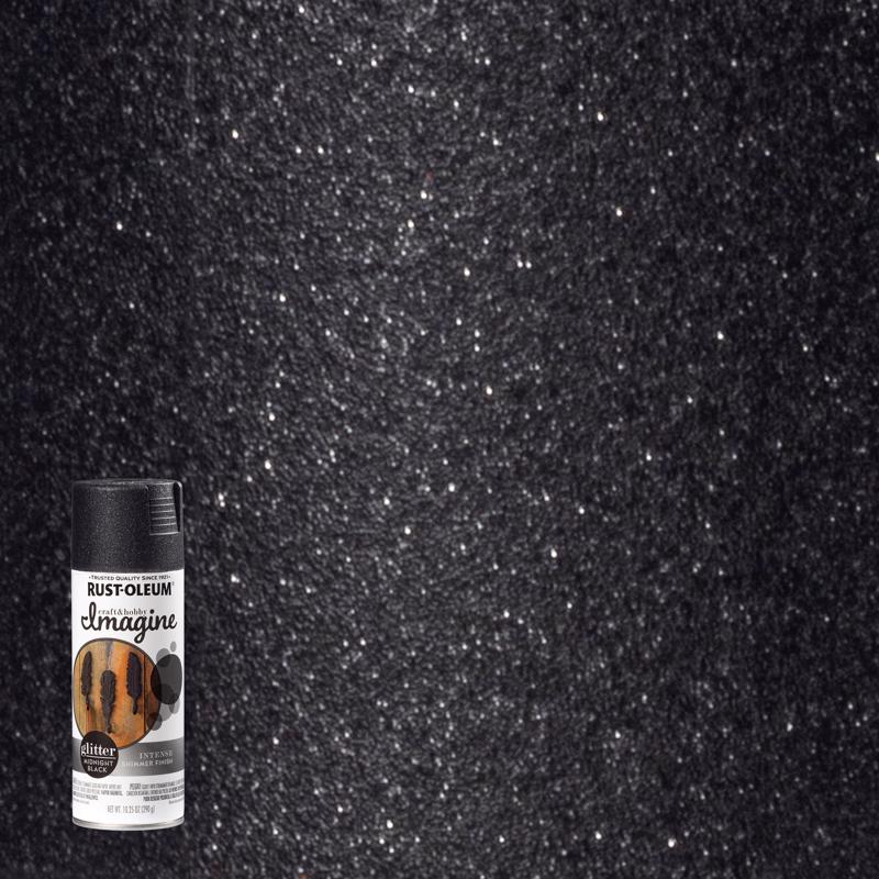 Rust-Oleum Imagine Glitter Midnight Black Spray Paint 10.25 oz, Pack of 4