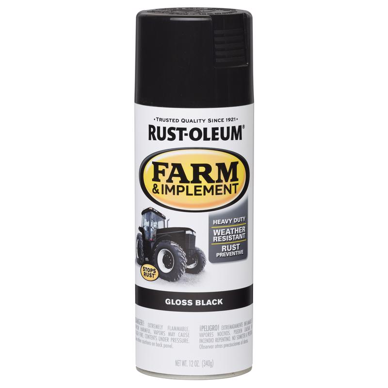 Rust-Oleum Specialty Indoor and Outdoor Gloss Black Farm & Implement 12 oz, Pack of 6