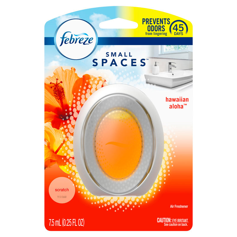 Febreze Small Spaces Hawaiian Aloha Scent Air Freshener 0.25 oz Liquid 1 pk, Pack of 6