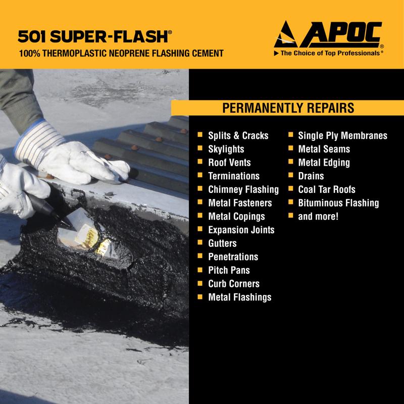 APOC Gloss Black Elastomeric Flashing Cement 10 oz, Pack of 12