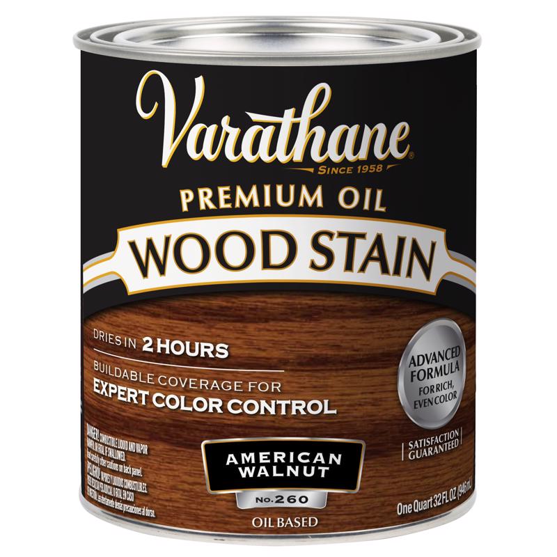 Varathane Premium Semi-Transparent American Walnut Oil-Based Urethane Modified Alkyd Wood Stain 1 qt