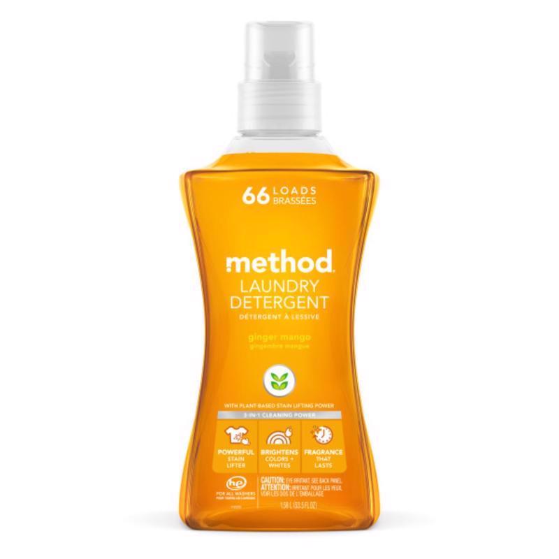 Method Ginger Mango Scent Laundry Detergent Liquid 53.5 oz 1 pk, Pack of 4