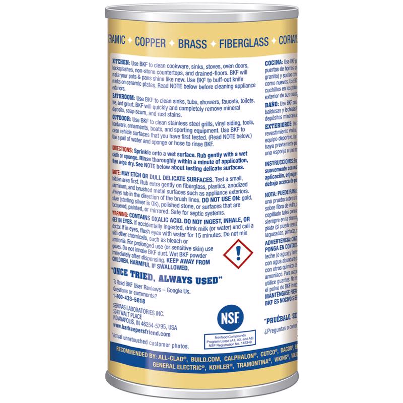 Bar Keepers Friend No Scent Stainless Steel Cleaner & Polish 15 oz Powder, Pack of 12