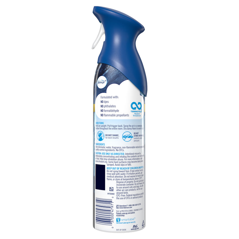 Febreze Air Ocean Breeze Scent Odor Eliminator 8.8 oz Aerosol, Pack of 6