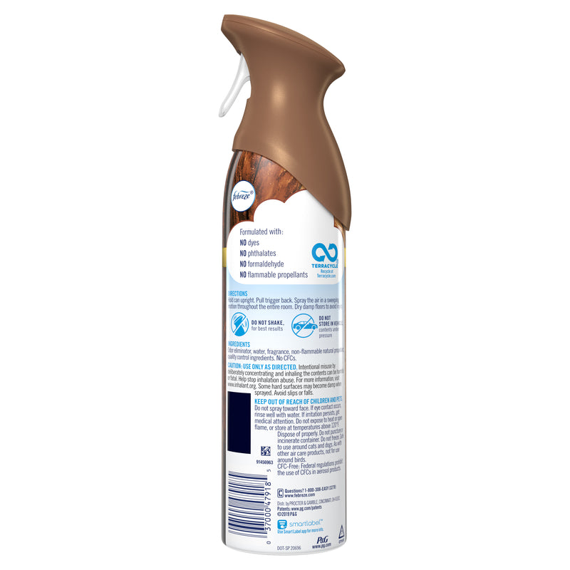 Febreze Air Wood Scent Odor Eliminator 8.8 oz Aerosol, Pack of 6