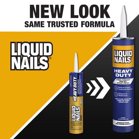 Liquid Nails Heavy Duty Solvent Based Construction Adhesive 10 oz, Pack of 12