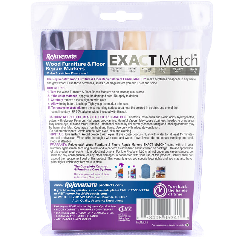 Rejuvenate Assorted Wood Furniture & Floor Repair Markers 6 pk, Pack of 6