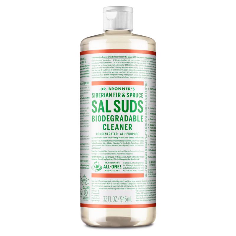 Dr. Bronner's Sal Suds Pine Scent Concentrated Organic Biodegradable Cleaner Liquid 32 oz, Pack of 12