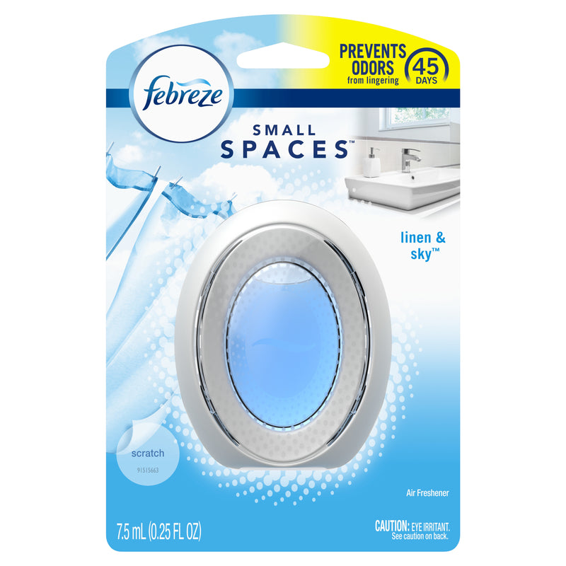 Febreze Small Spaces Linen & Sky Scent Air Freshener 0.25 oz Liquid, Pack of 6
