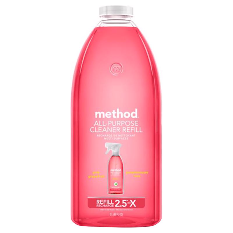 Method Pink Grapefruit Scent All Purpose Cleaner Refill Liquid 68 oz, Pack of 6