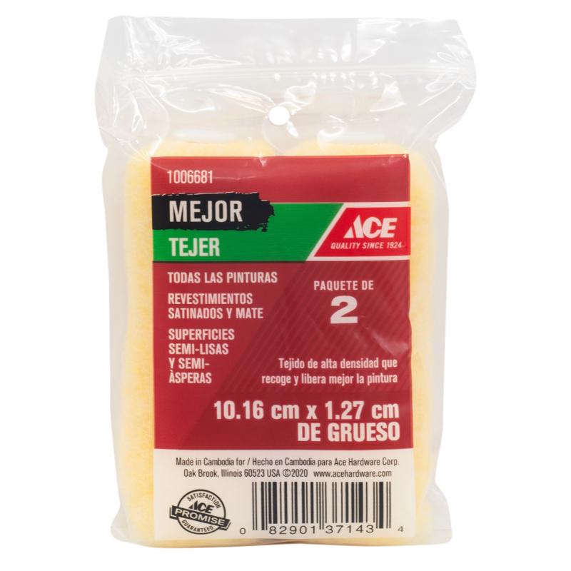 Ace Better Knit 4 in. W X 1/2 in. Mini Paint Roller Cover 2 pk, Pack of 4