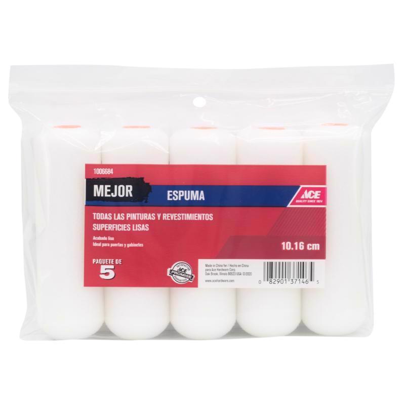 Ace Better Foam 6 in. W Mini Paint Roller Cover Refill 5 pk, Pack of 4