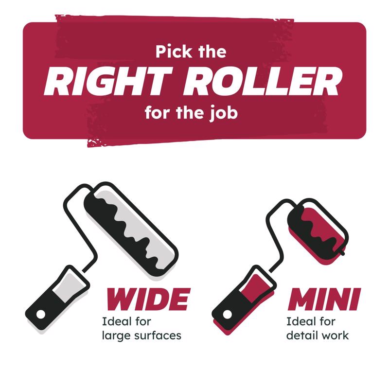 Ace Better Foam 6 in. W Mini Trim Roller with Frame 1 pk, Pack of 4