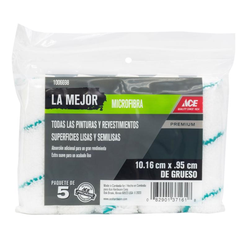 Ace Best Microfiber 4 in. W X 3/8 in. Mini Paint Roller Cover 5 pk, Pack of 5