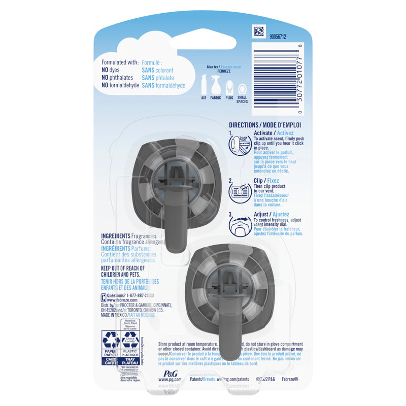 Febreze Original Gain Scent Car Air Freshener 0.06 oz Liquid 2 pk, Pack of 8