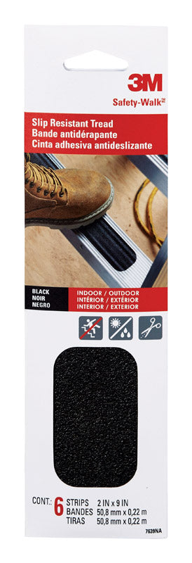 3M Safety-Walk Black Anti-Slip Tape 2 in. W X 9 in. L 6 pk