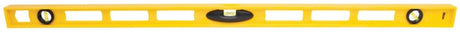 STANLEY 42-470 I-Beam Level, 48 in L, 3-Vial, 2-Hang Hole, Non-Magnetic, ABS, Yellow