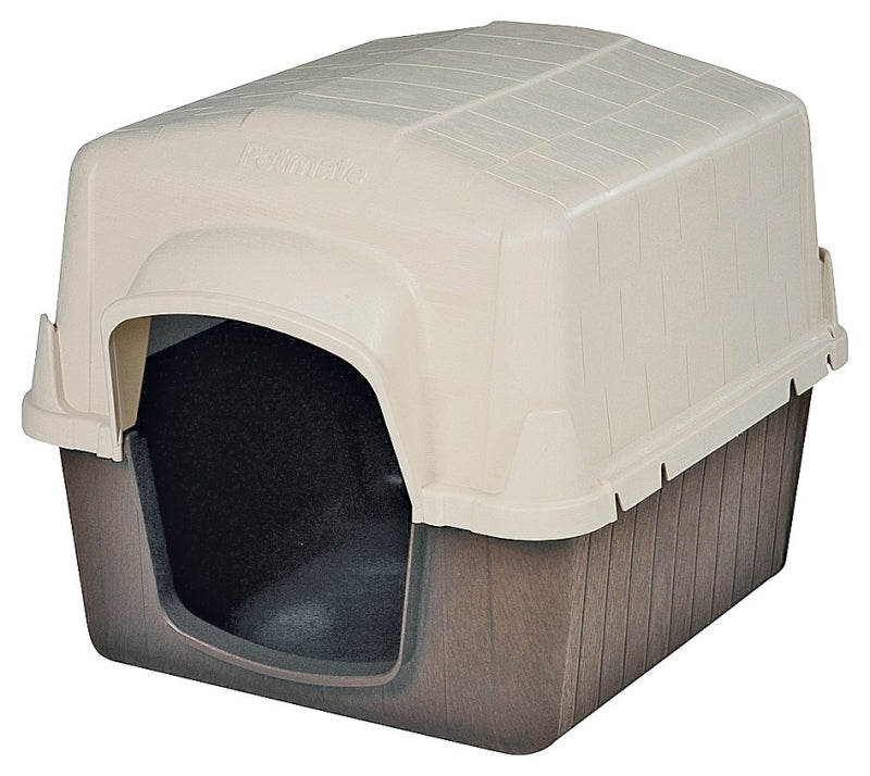 Aspenpet Petbarn 3 25164 Dog House, 38 in OAL, 29 in OAW, 30 in OAH, Plastic, Coffee Grounds Brown/Sand