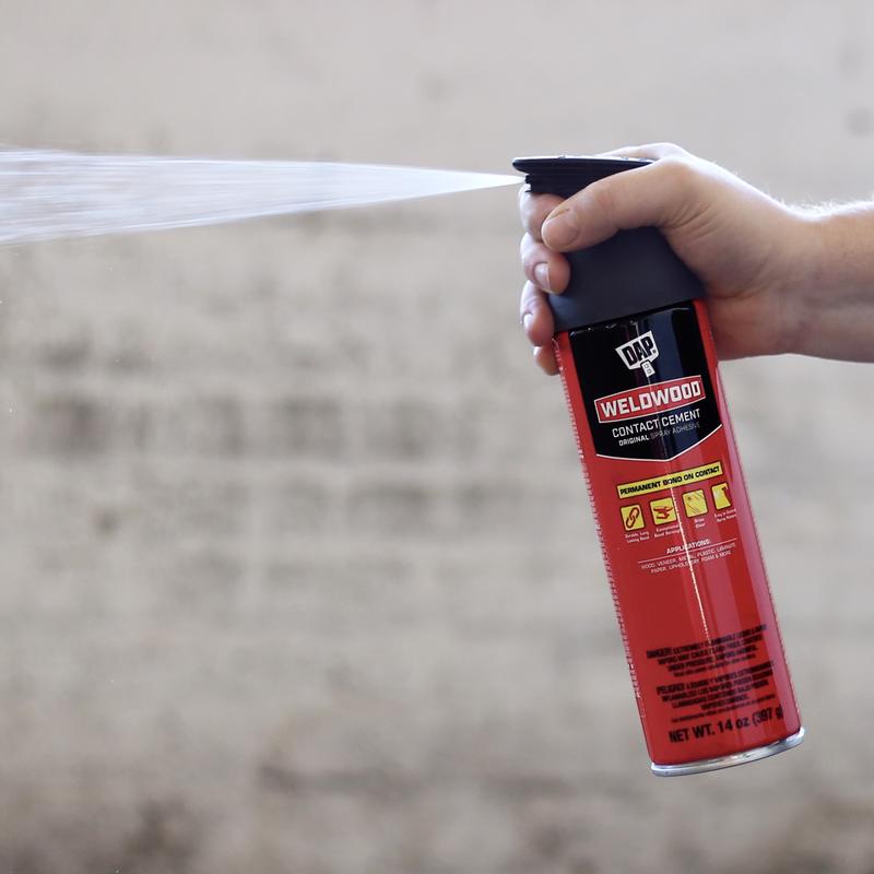 DAP Weldwood 7079800120 Contact Cement Spray Adhesive, Solvent, Clear, 24 hr Curing, 14 oz Aerosol Can