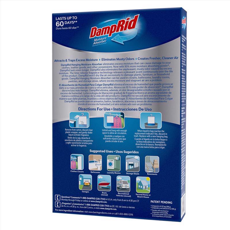 DampRid Hanging Moisture Absorber Lavender Vanilla Scent 15.4 oz, Pack of 6