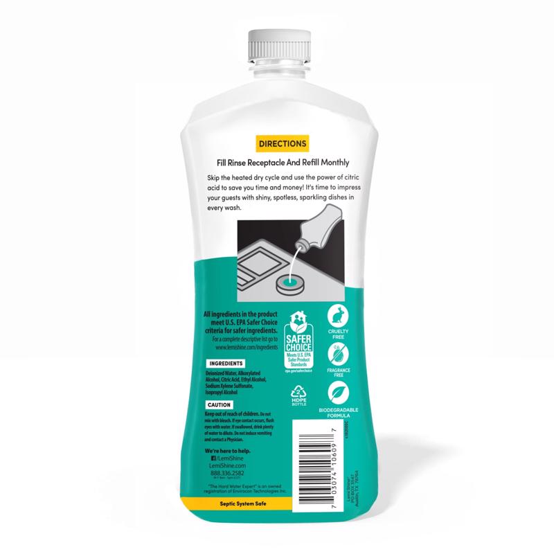 Lemi Shine Lemon Scent Liquid Dishwasher Rinse Aid 21 oz 1 pk, Pack of 6