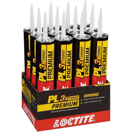 Loctite PL Premium Polyurethane Construction Adhesive 28 oz, Pack of 12