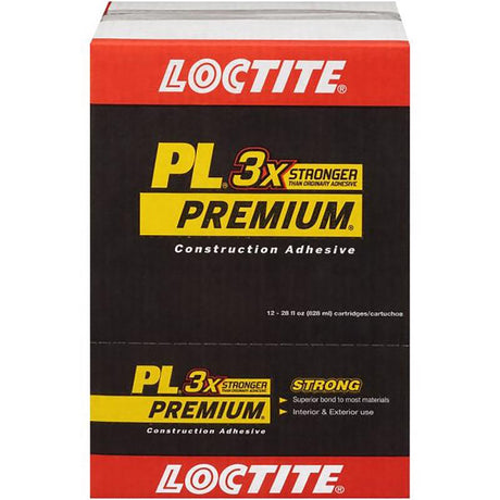 Loctite PL Premium Polyurethane Construction Adhesive 28 oz, Pack of 12