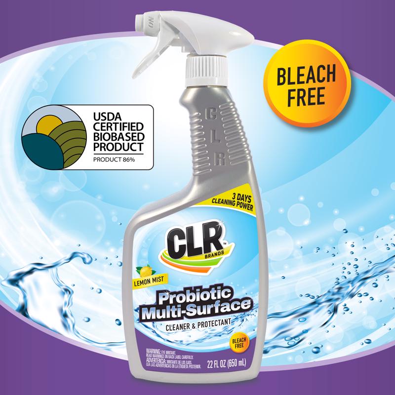 CLR Lemon Scent Probiotic Daily Cleaner 22 oz Liquid, Pack of 6