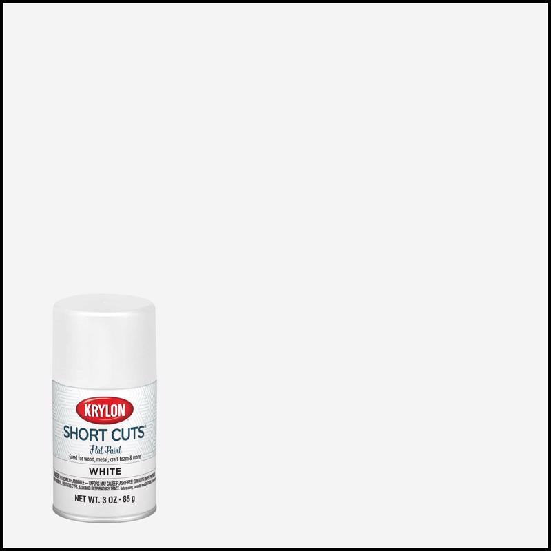 Krylon Short Cuts Flat White Spray Paint 3 oz, Pack of 6