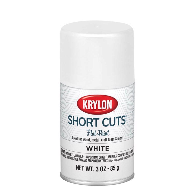 Krylon Short Cuts Flat White Spray Paint 3 oz, Pack of 6