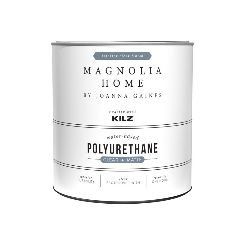 Magnolia Home by Joanna Gaines Kilz Transparent Matte Clear Water-Based Polyurethane Top Coat 1 qt, Pack of 6