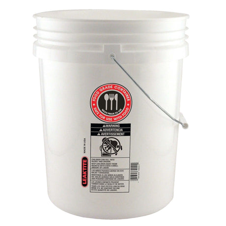 Leaktite White 5 gal Plastic Food Safe Bucket, Pack of 20