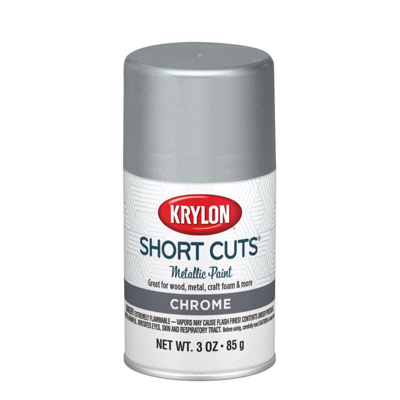 Krylon Short Cuts Metallic Chrome Spray Paint 3 oz, Pack of 6
