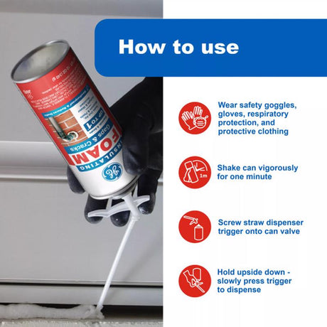 GE White Foam Gaps and Cracks Insulating Sealant 12 oz, Pack of 12