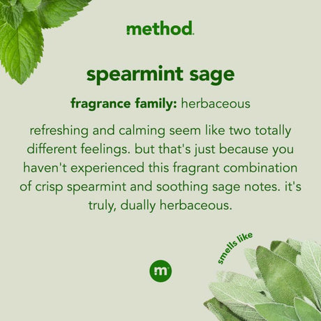 Method Spearmint Sage Scent Stain and Odor Remover 20 oz Spray, Pack of 4