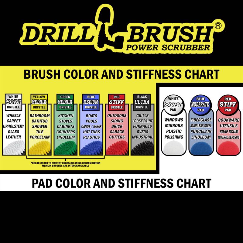 Drillbrush 4 in. W Soft/Medium Bristle Metal Handle Drill Brush Set