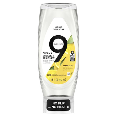 9 Elements EZ Squeeze Lemon Scent Liquid Dish Soap 15 oz 1 pk, Pack of 6