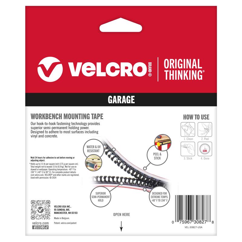 VELCRO Brand Workbench Mounting Tape Large Foam Workbench Mounting Tape 60 in. L 1 pk