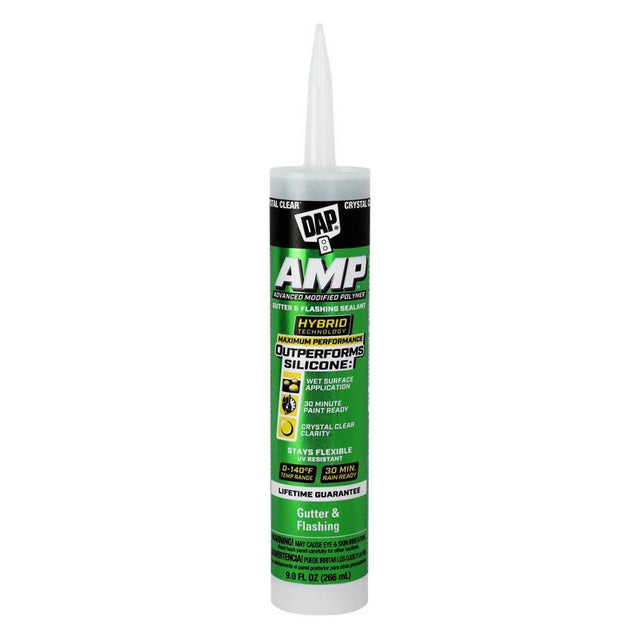 DAP AMP 7079800765 Gutter and Flashing Sealant, Clear, Paste, 9 oz, Pack of 12