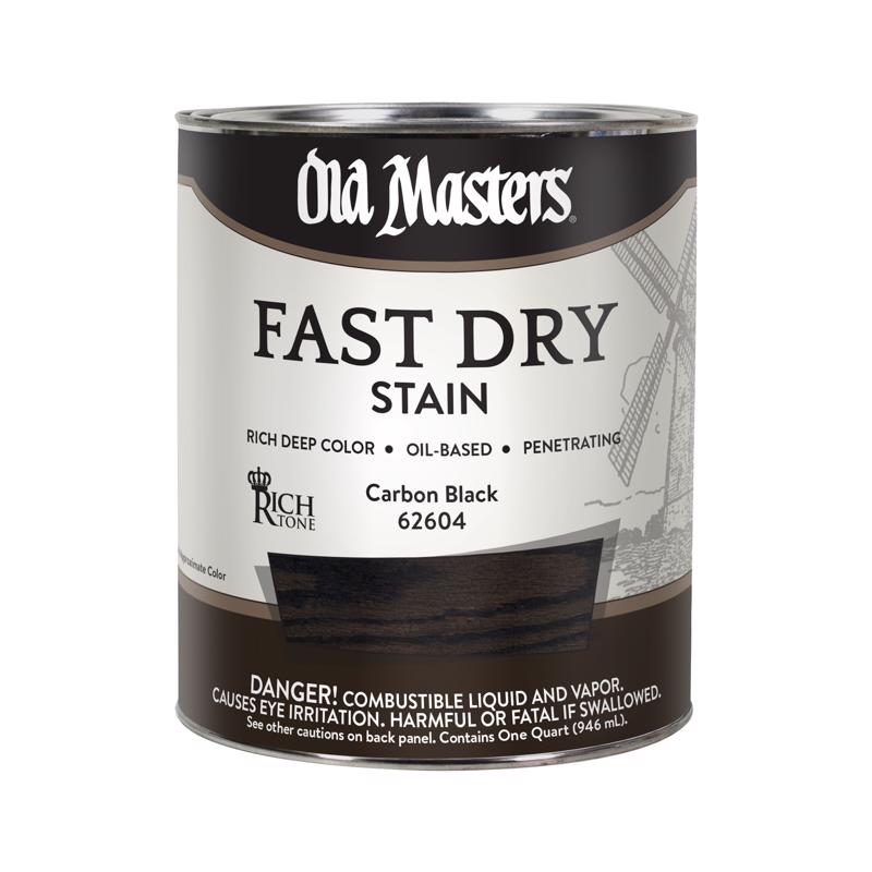 Old Masters Semi-Transparent Flat Carbon Black Oil-Based Alkyd Fast Dry Wood Stain 1 qt, Pack of 4