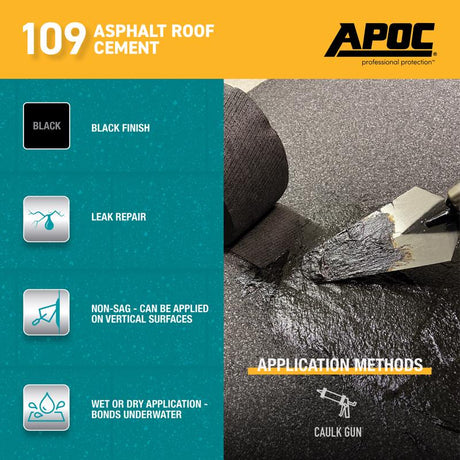 APOC Black Asphalt Roof Cement 10 oz, Pack of 12