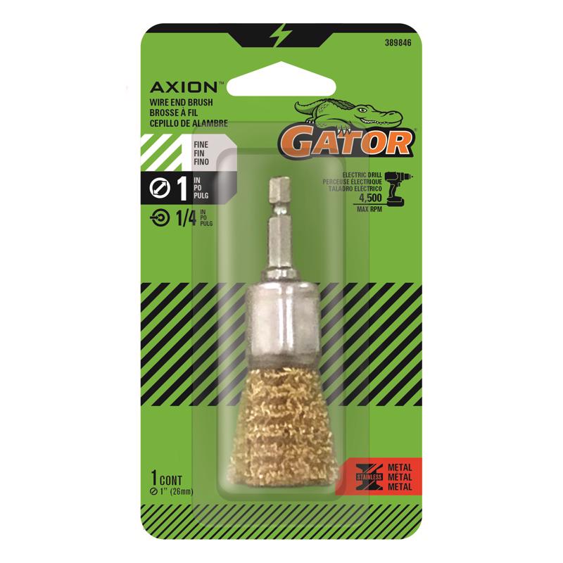 Gator 1 in. Fine Crimped End Brush Brass Coated Steel 4500 rpm 1 pc