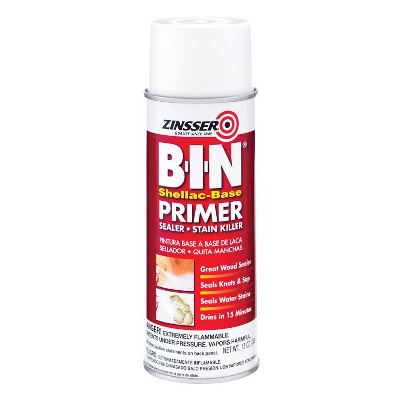 Zinsser B-I-N White Shellac-Based Spray Primer and Sealer 13 oz, Pack of 6